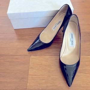 Classic black patent leather Jimmy Choo. Made in Italy. size 36.5. 3inches heel.
